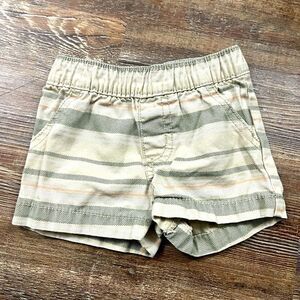Carter’s Beige Striped Baby Boy Pull On Shorts Size 3M